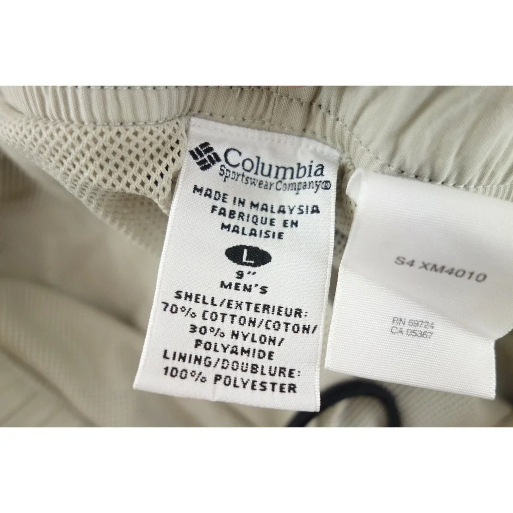 Columbia Packable Men's Size L Blue Mesh Lined‎ Swim Trunk with Zippered Pockets